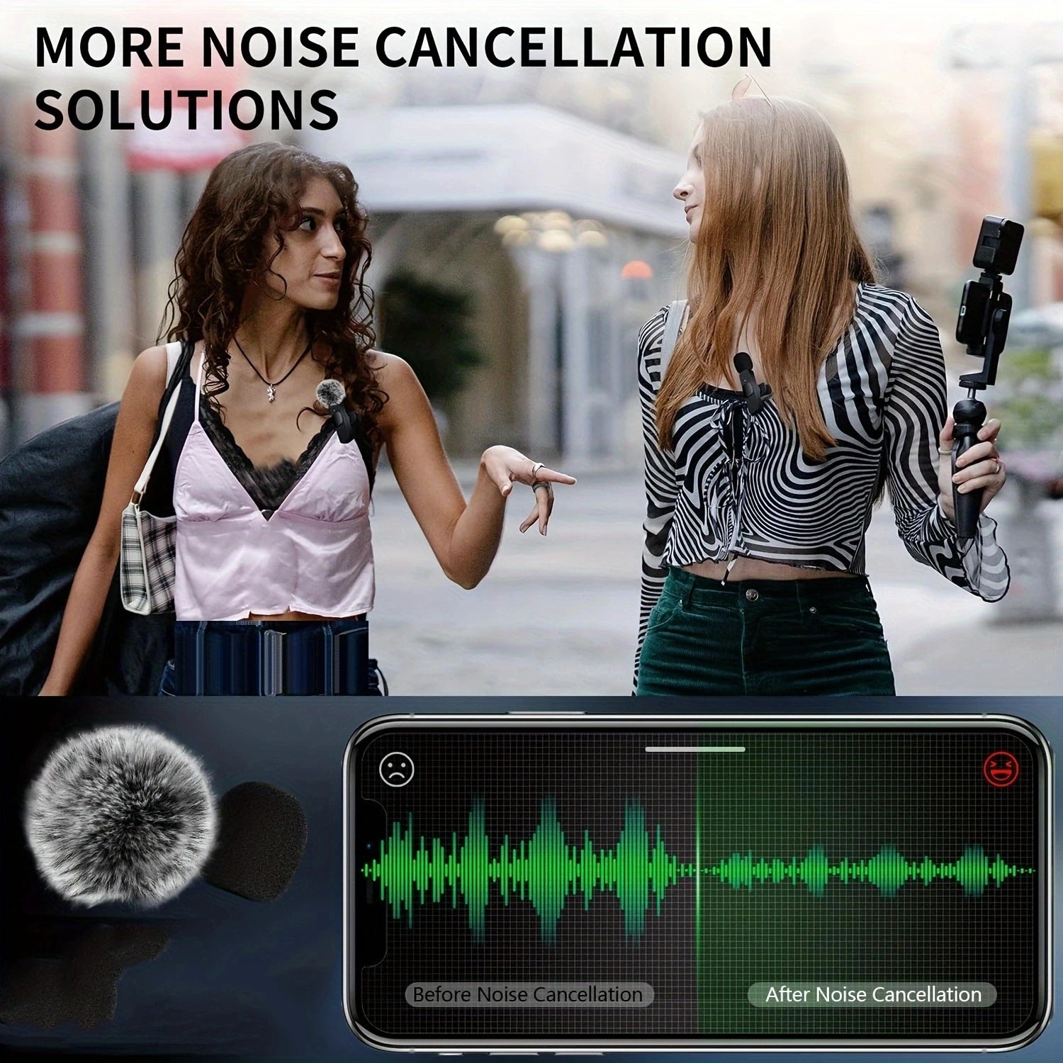 K60 NEW Wireless Lavalier Microphone Audio Video Recording Mini Mic For iPhone Android Laptop Gaming Mobile Phone Microphone