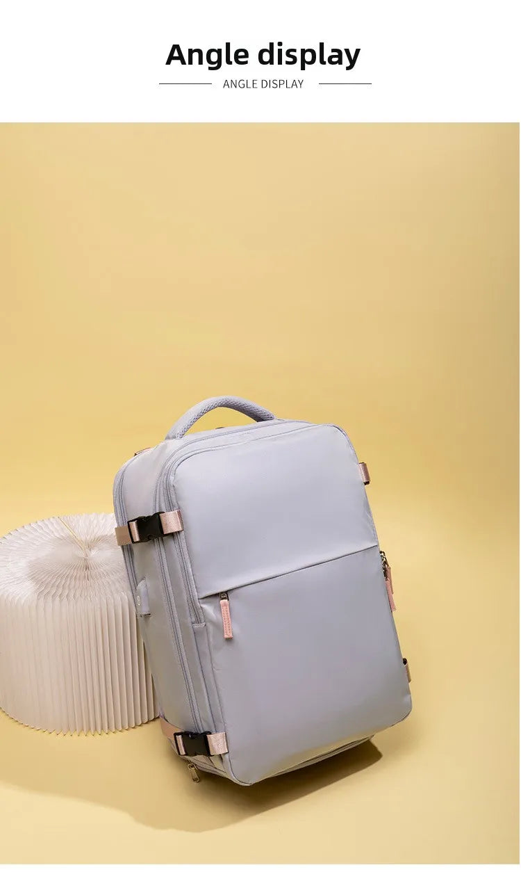 Travel Double-shoulder Backpack. Large Capacity and Multifunctional. Suitable for Ladies and Male Students. Travel Bag