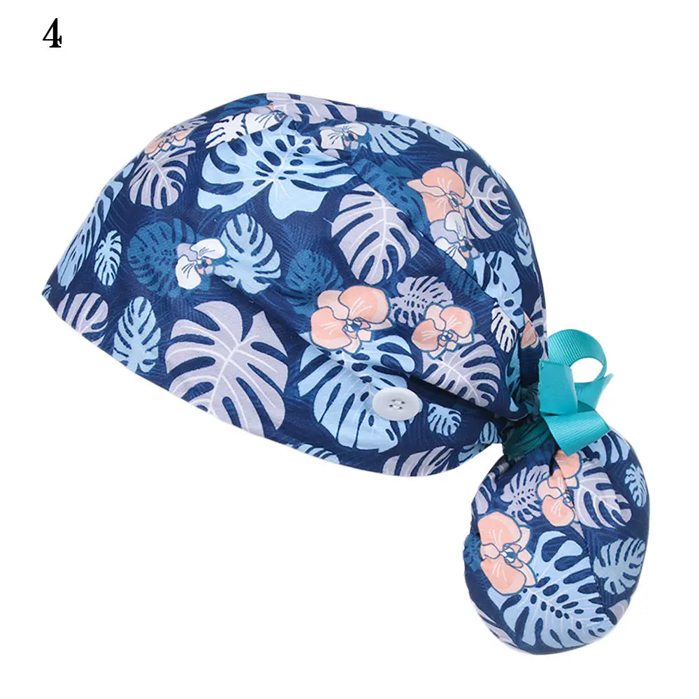 Women & Men Tie Back Hats Ponytail Holder Adjustable Long Hair Cap Working Hat With Button Working Cap