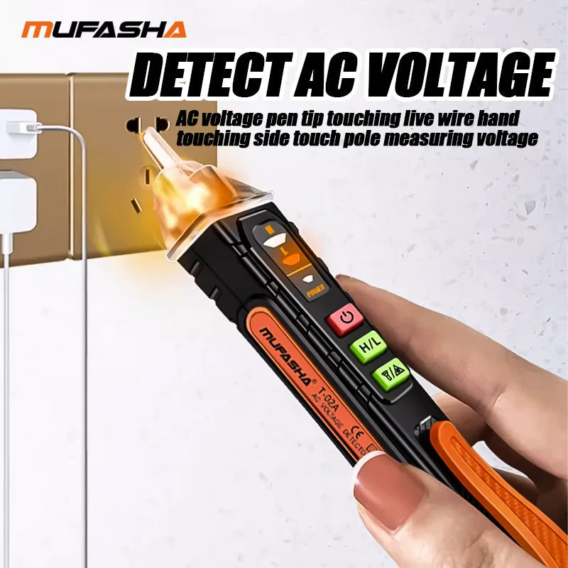 MUFASHA Non-Contact Voltage Detector Electrical Pen AC Voltage Tester Smart Breakpoint Finder 12-1000V