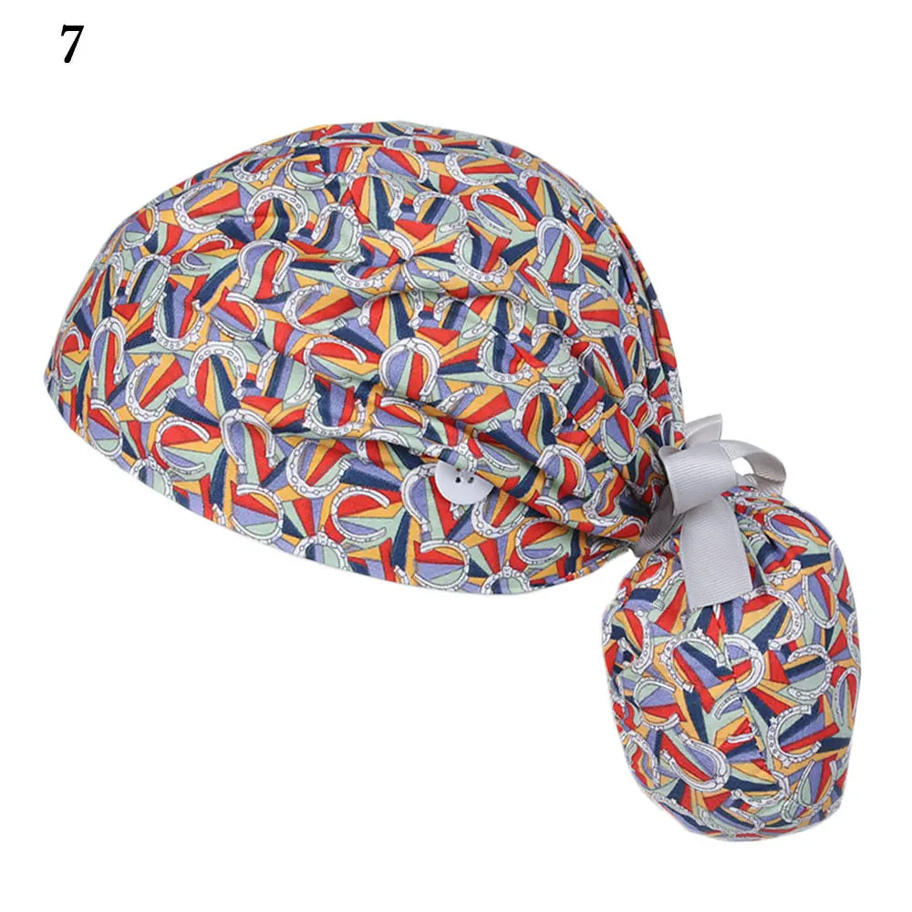 Women & Men Tie Back Hats Ponytail Holder Adjustable Long Hair Cap Working Hat With Button Working Cap