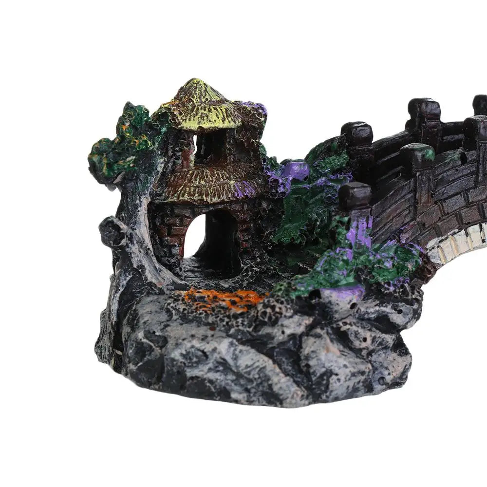 New Accessories Aquatic Pet Supplies Resin Aquarium Ornaments Fish Tank Ornament Artificial Bridge Rockery Fake Landscaping