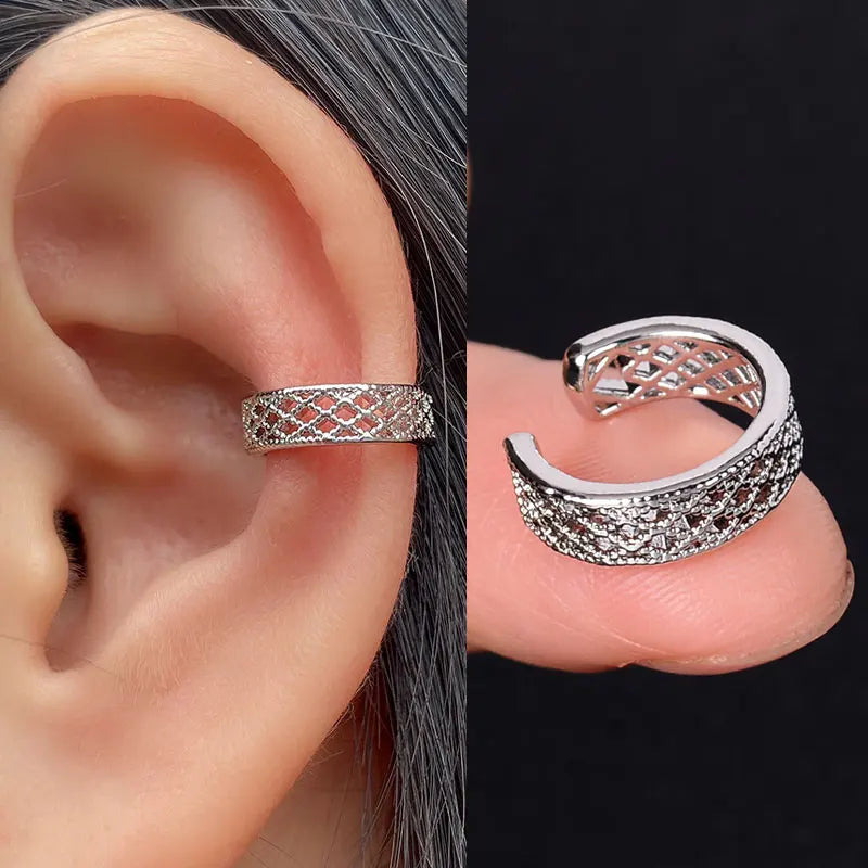 Stackable Earrings Without Ear Hole Star Wrap Clip On Earrings Earcuff for Women Ear Screen Climb Cuffs Fake Piercing One pair