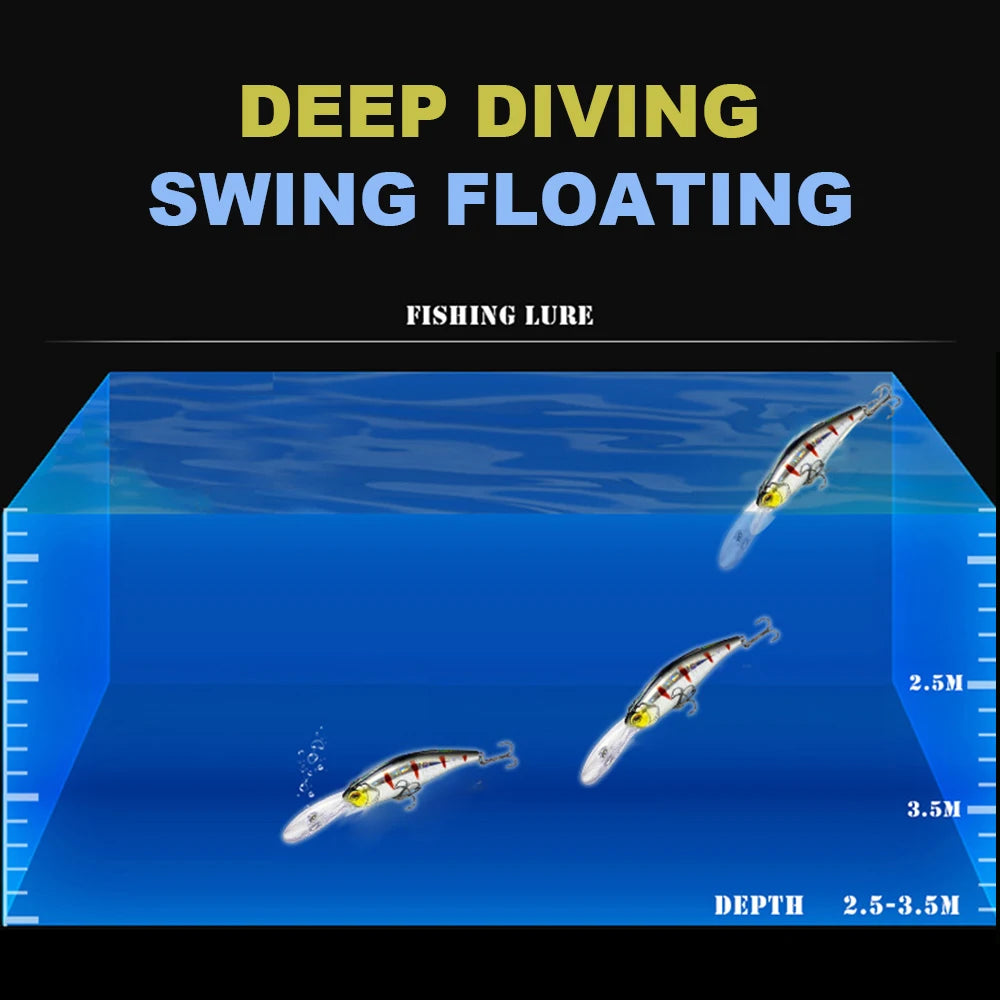8.5cm 17.5g Fishing Lures Floating Minnow Wobbler Long Casting Deep Diving Artificial Hard Bait Swing Jerkbait Bass Trout MN616