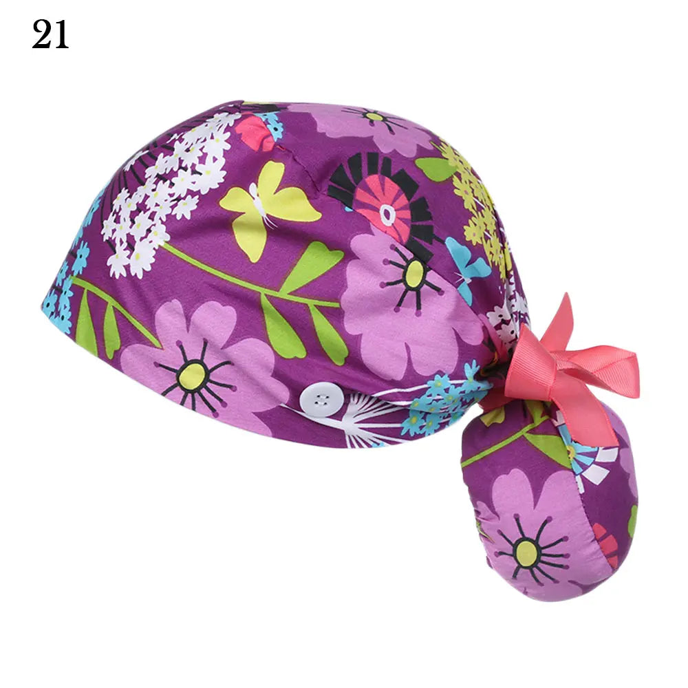 Women & Men Tie Back Hats Ponytail Holder Adjustable Long Hair Cap Working Hat With Button Working Cap