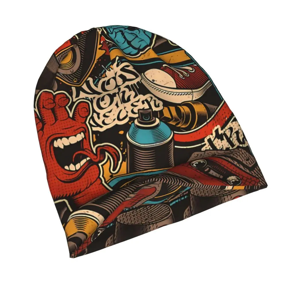 Bonnet Hats Men Women's Thin Hat Urban Pattern Pop Autumn Spring Warm Cap Hip Hop Skullies Beanies Caps