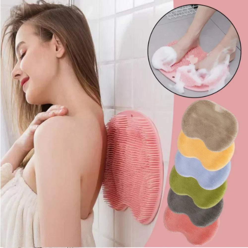 Bathroom wall pasting, back wiping, lazy silicone bath brush, suction cup, back wiping, foot massage cleaning, bath brush