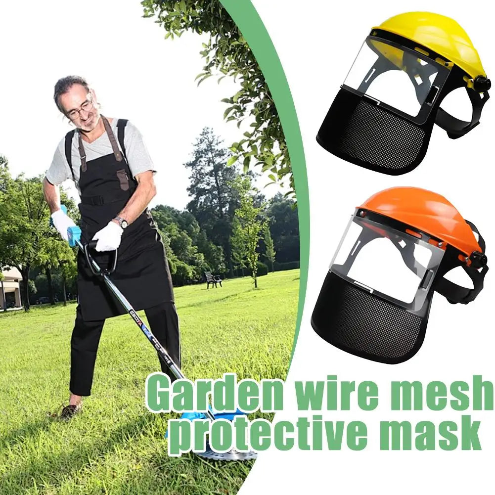 Garden Grass Trimmer Safety Helmet Hat With Full Face Mesh Protective Mask For  Logging Brush Cutter Forestry Protection
