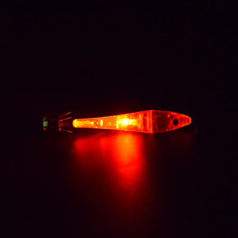 2 pcs LED underwater lure light, simulated bait with hook, electronic wooden shrimp, powerful double-layer squid hook