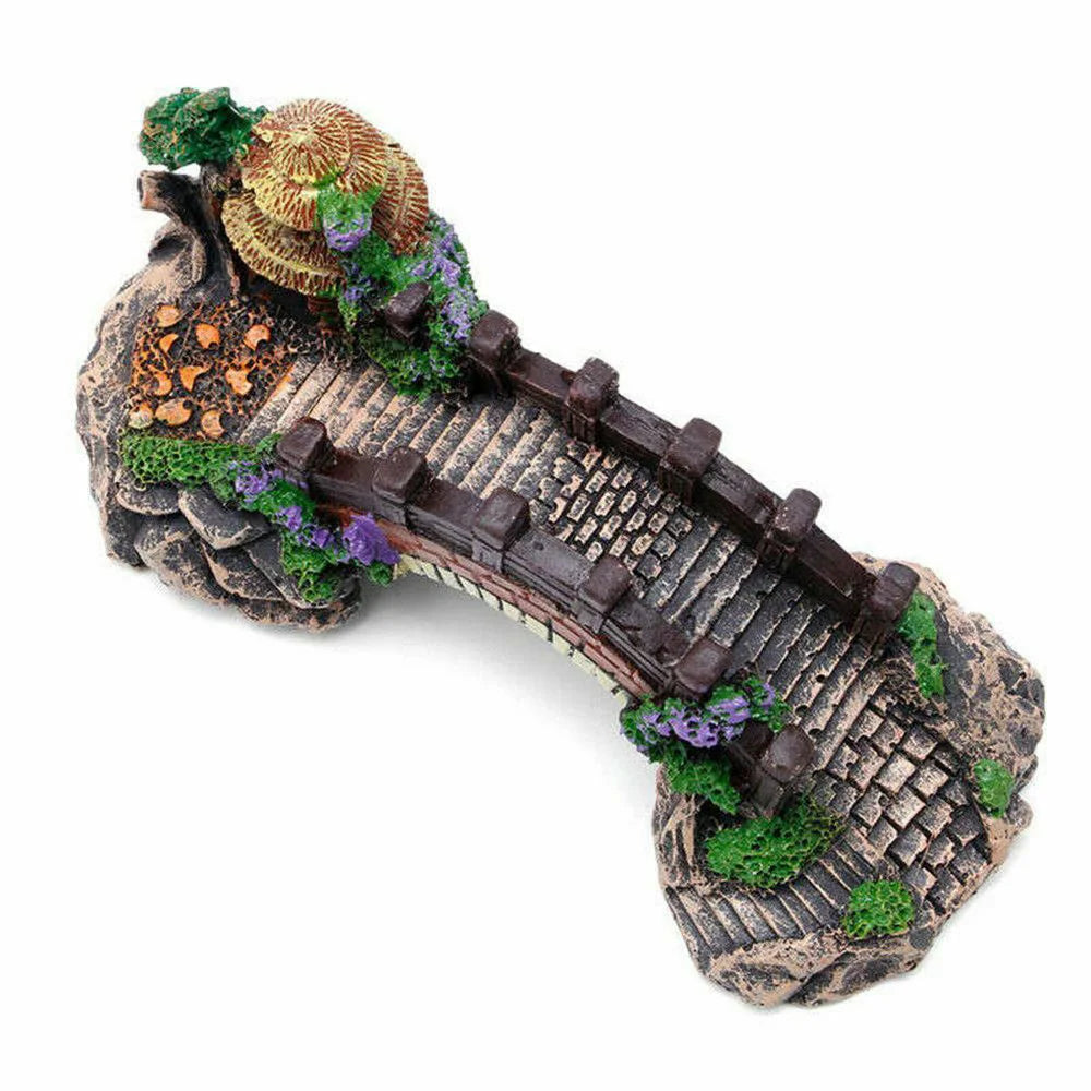 New Accessories Aquatic Pet Supplies Resin Aquarium Ornaments Fish Tank Ornament Artificial Bridge Rockery Fake Landscaping