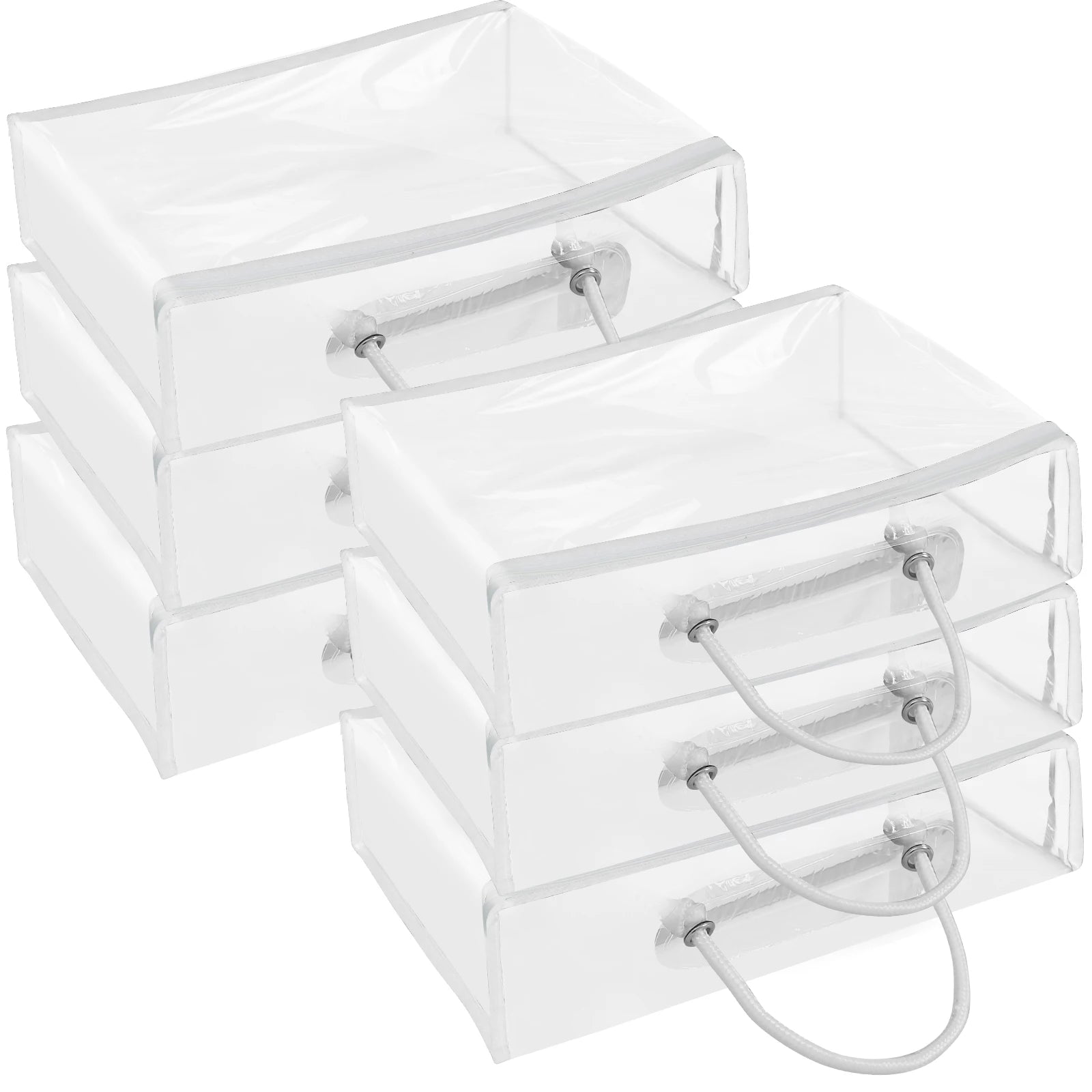 6 Packs Bed Sheet Storage Bags Quilt Clothes Blankets Packing Box Waterproof Dustproof Clear Zippered Pillow Bedding