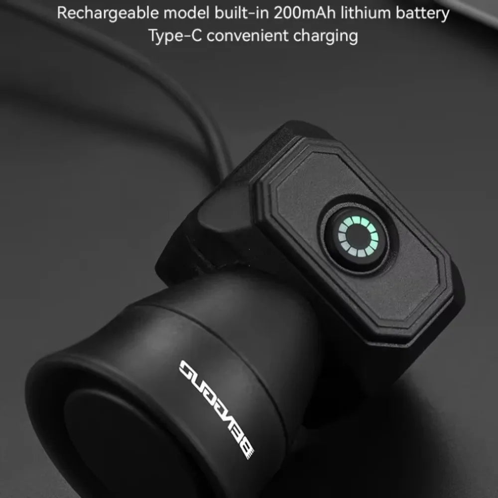 Bicycle Horn, Mountain Bike Bell, Mini USB Charging or Battery Powered, Waterproof Electronic Bell, Bicycle Riding Equipment
