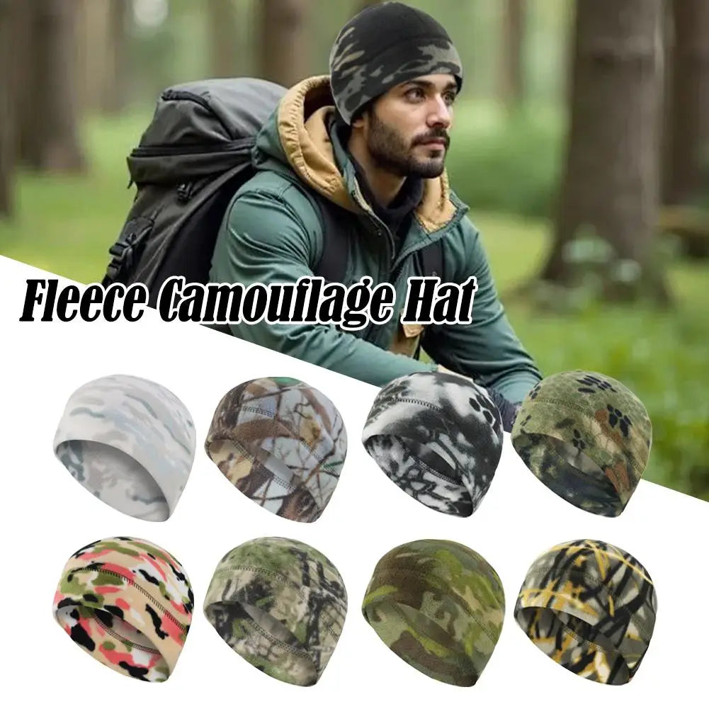 Warm Fleece Camouflage Hats Classic Windproof Outdoor Hiking Accessories Fishing Cycling Hunting Men Caps