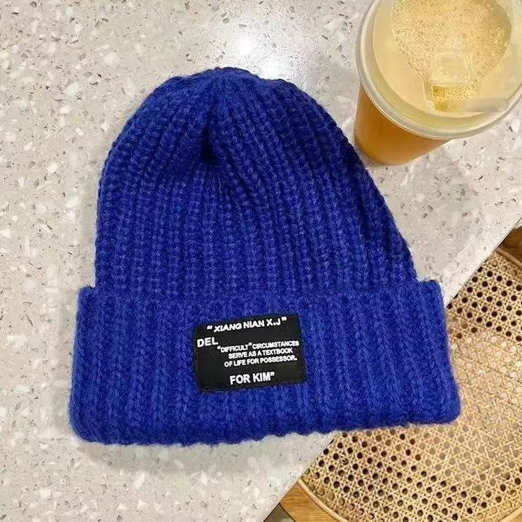 Knitted hats children's ins knitted toe caps versatile big head circumference face covering ear protection pile of hats