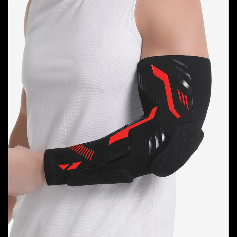 1 Pcs Sports Elbow Pads, Basketball Shooter Sleeves Arm Guard, Collision Avoidance Padded Elbow for Volleyball Football Baseball