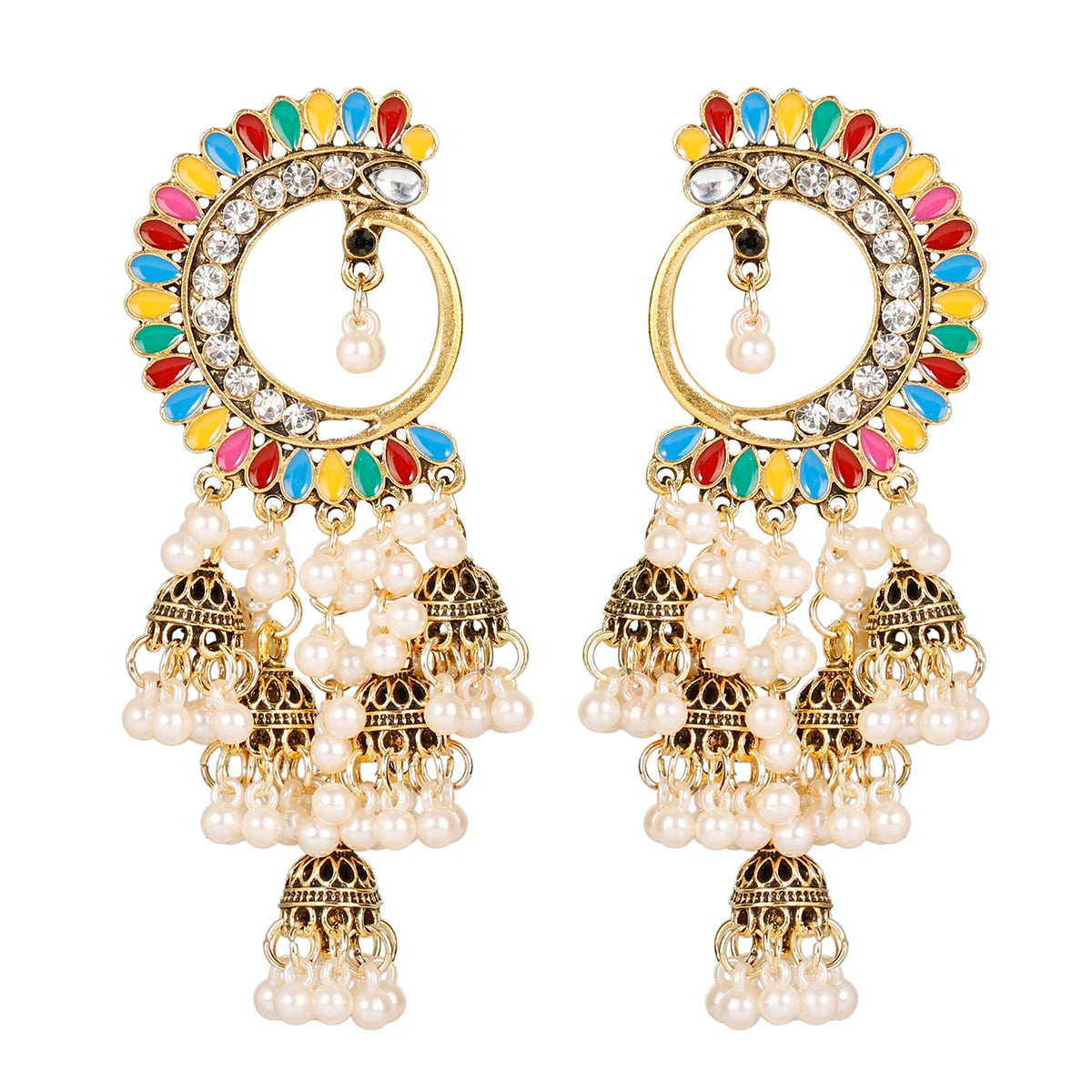 1Pair Earrings For Women Accessories Bells Indian Jewelry Ear Rings For Girls Fashion Vintage Earring Dangling Gift Kolczyki