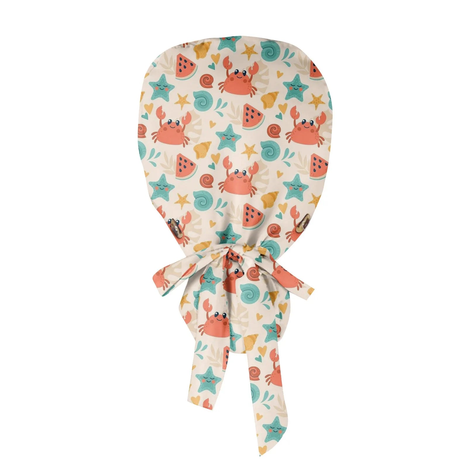 Long Hair Work Hat Fashion Cartoon Print Adjustable Work Cap Beauty Salon Nursing Cap Female Surgical Hat Scrub Caps Acces