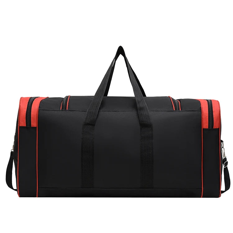 Large capacity luggage bag - multi pocket travel handbag, sports equipment bag, zipper closure