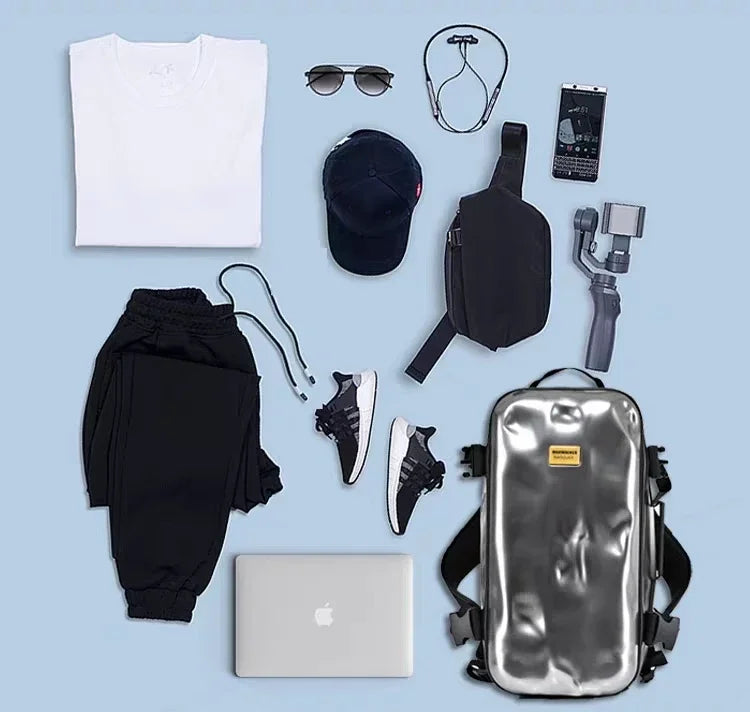 Backpack Men's Crash Bag High-End Design Trend Ins Short-Distance Travel Sports Training Fitness Travel Backpack