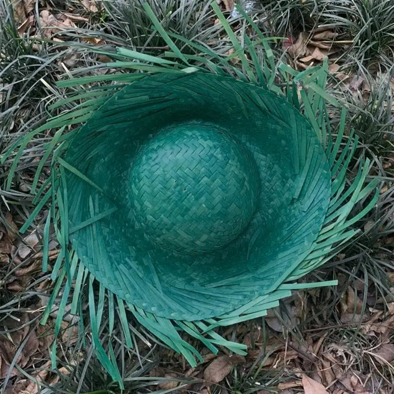 Trendy Mexicanos Straw Hat with Ripped Brim, for Festivals Fiesta Summer Mexicanos Theme Party Colorful Straw Hat