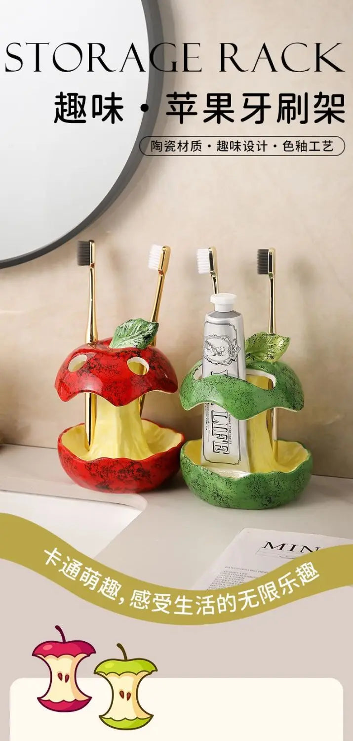 Bathroom electric toothbrush and toothpaste storage rack Ceramic bathroom washstand Dental storage rack