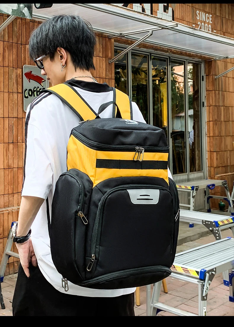 Basketball Soccer Backpack with Shoes Pocket  Outdoor Sports Training Commuting Bag Gym Fitness Bag College Laptop Schoolbag Men