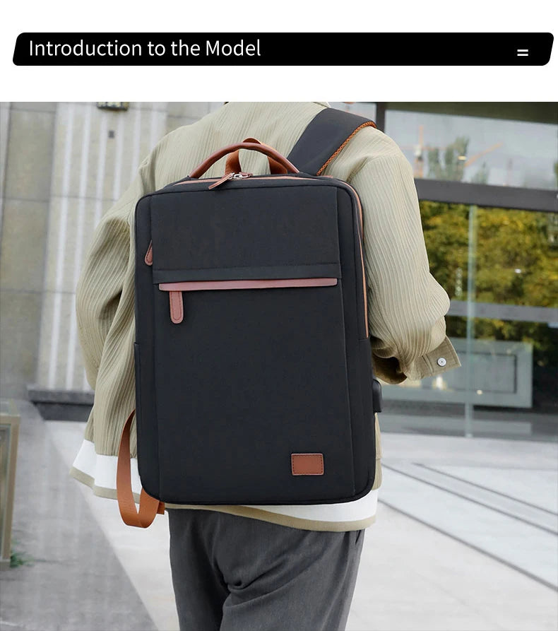 Fashionable and Simple Large-Capacity Backpack for Daily Commuting and Office Use