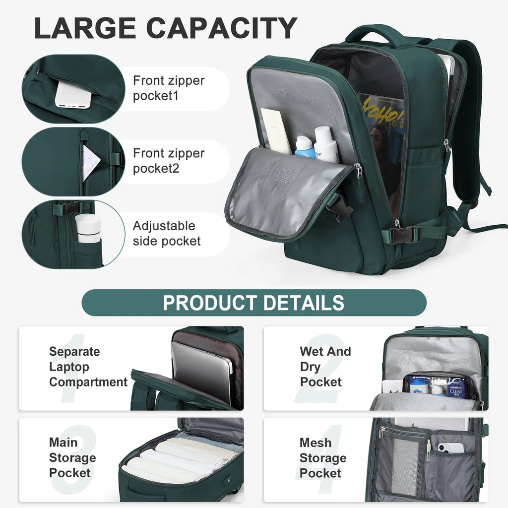 Men's Backpacks mochila viaje Travel Backpack Multifunctional Laptop Backpack Women College USB Carry-ons Waterproof Luggage sac