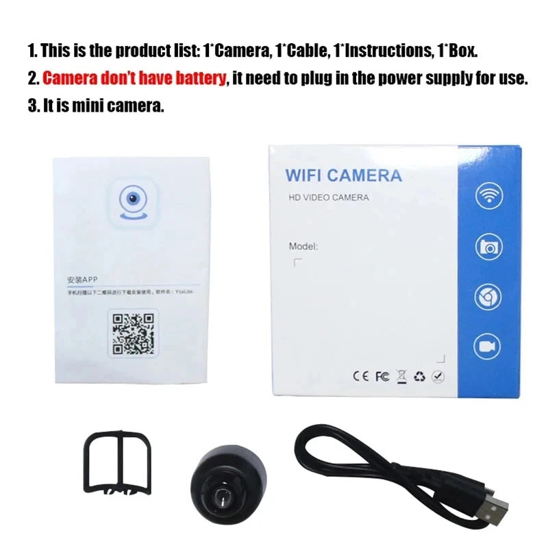 New X5Mini Night Vision 1080P Wireless Surveillance Camera Lightweight Clear Portable Motion Detection Premium Quality