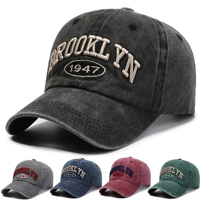 Hat Men Personality Washed Vintage Letter Embroidery Outdoor Fashion Women Sun Protection Couple Baseball Cap Cap