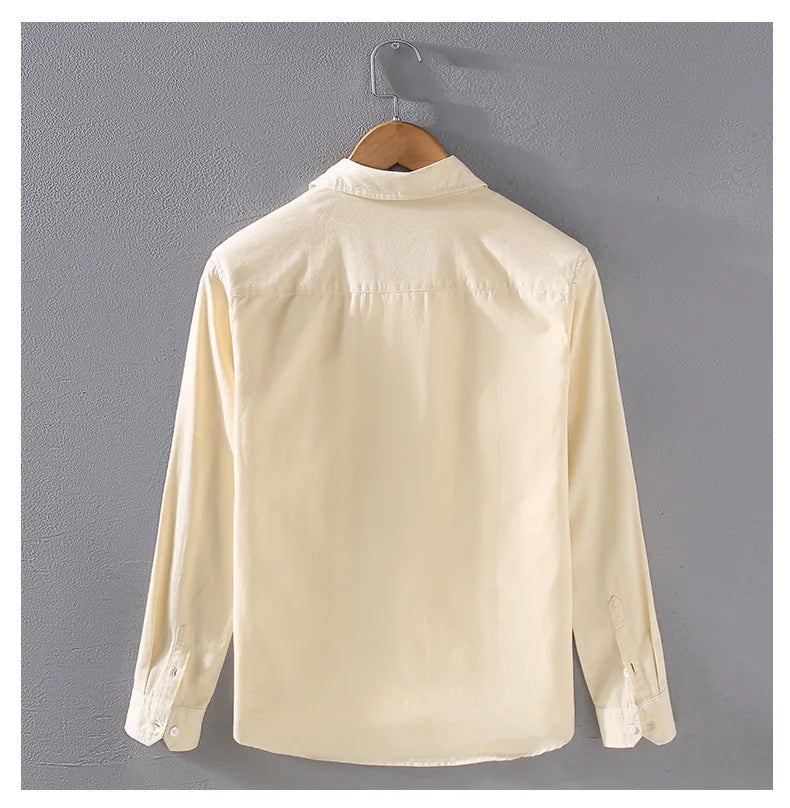 American Style Cargo Shirt Men Spring Autumn Mens Long Sleeve Shirts Pockets Pure Cotton Casual Shirts Comfortable chemise homme