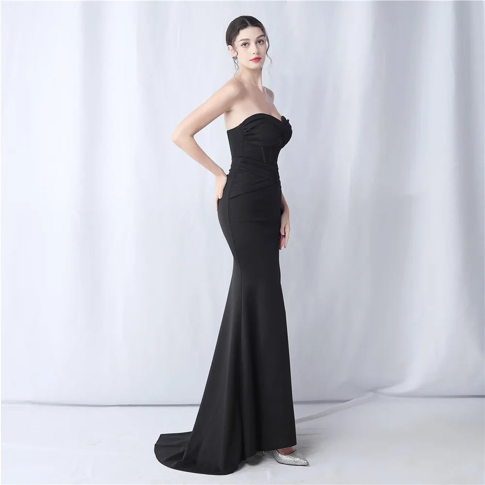 Formal Dresses for Special Events Satin Evening Dress Luxury Woman Party Occasion Long Event Elegant Women Luxurious Mermaid