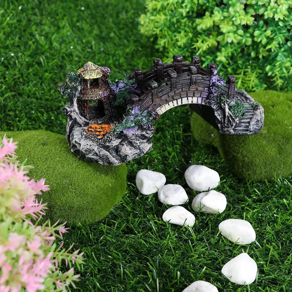 New Accessories Aquatic Pet Supplies Resin Aquarium Ornaments Fish Tank Ornament Artificial Bridge Rockery Fake Landscaping