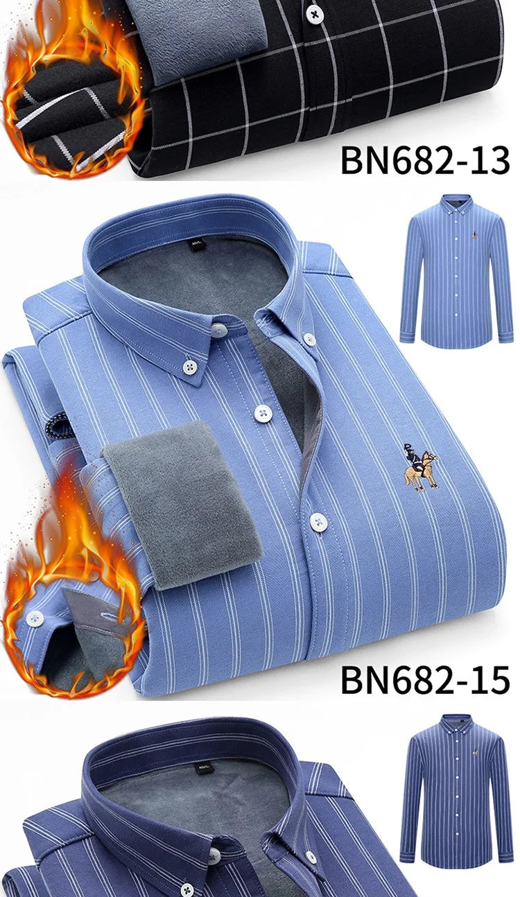 Men's long sleeve shirt thick warm autumn and winter comfortable soft high quality everything easy to take care of the street