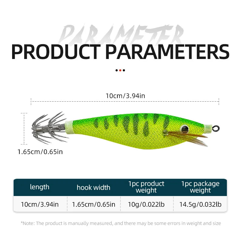 Luminous Wrapping Horizontal Shrimp 10cm Wood Shrimp Squid Hook Round Belly Shrimp Bait Lure Fake Bait