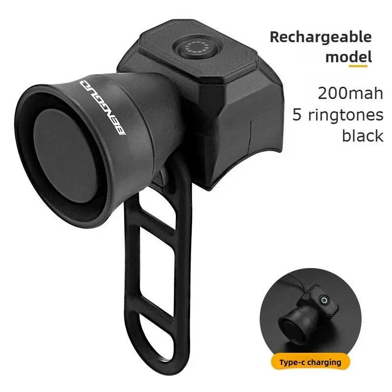 Bicycle Horn, Mountain Bike Bell, Mini USB Charging or Battery Powered, Waterproof Electronic Bell, Bicycle Riding Equipment