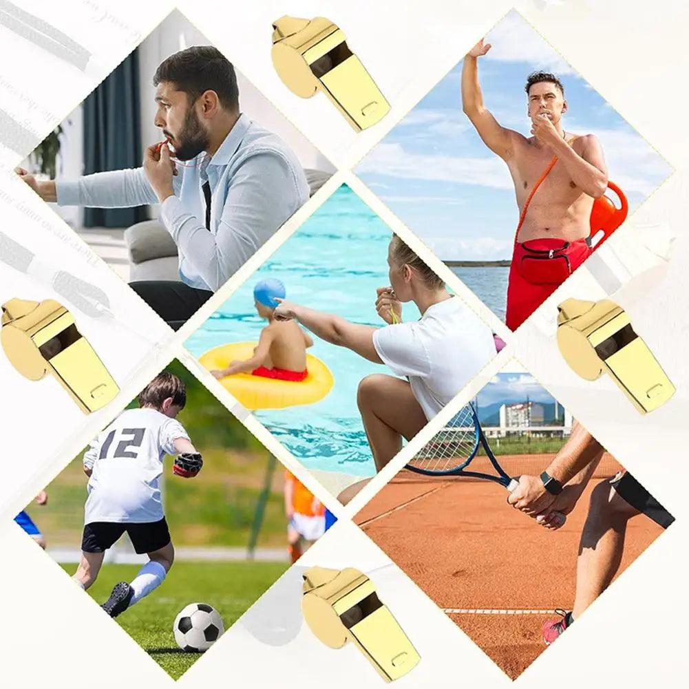 1PC Referee Whistles Metal Whistles Stainless Steel Metal Sports Whistles Sports Equipment With Lanyards Sports Referee Tools