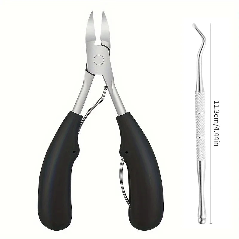 Professional Grade Concave Stainless Steel Nail Clippers for Thick Nails and Ingrown Toenails Sharp Curved Blade for Easy Trimmi