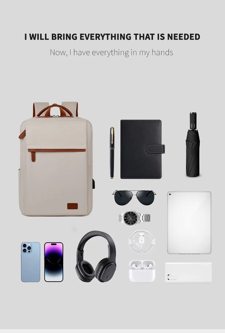 Fashionable and Simple Large-Capacity Backpack for Daily Commuting and Office Use
