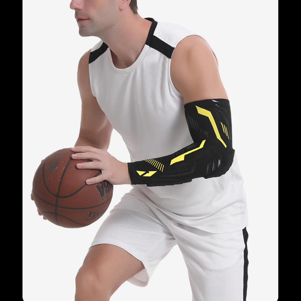 1 Pcs Sports Elbow Pads, Basketball Shooter Sleeves Arm Guard, Collision Avoidance Padded Elbow for Volleyball Football Baseball