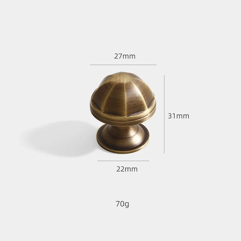 Solid Brass Octagonal Cabinet Knobs – Antique Gold Drawer and Wardrobe Handles