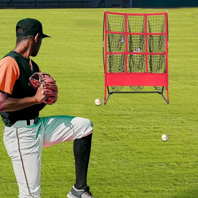 1 Nine-Square Indoor/Outdoor Baseball Practice Net Training Equipment For Baseball Players