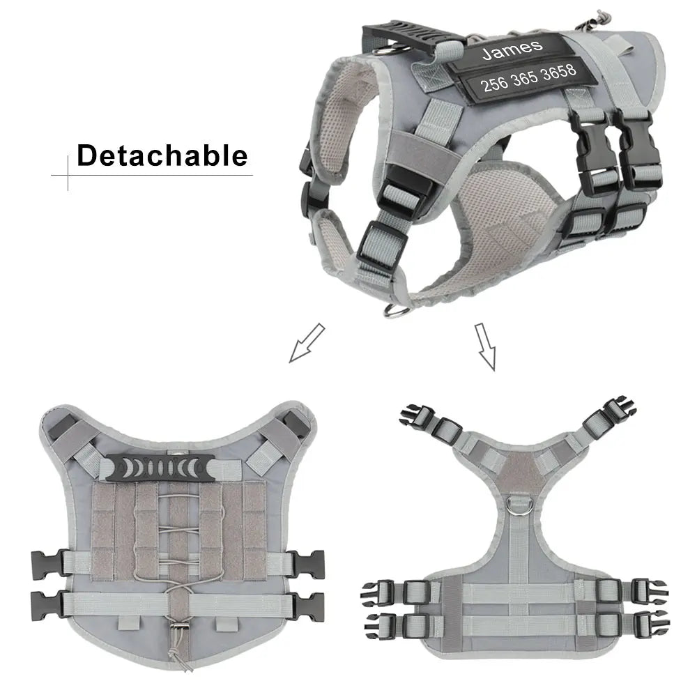 Personalized Name Dog Harness Customized Phone Breathable Adjustable Pet Harness for Medium Large Dog Chest Strap Vest