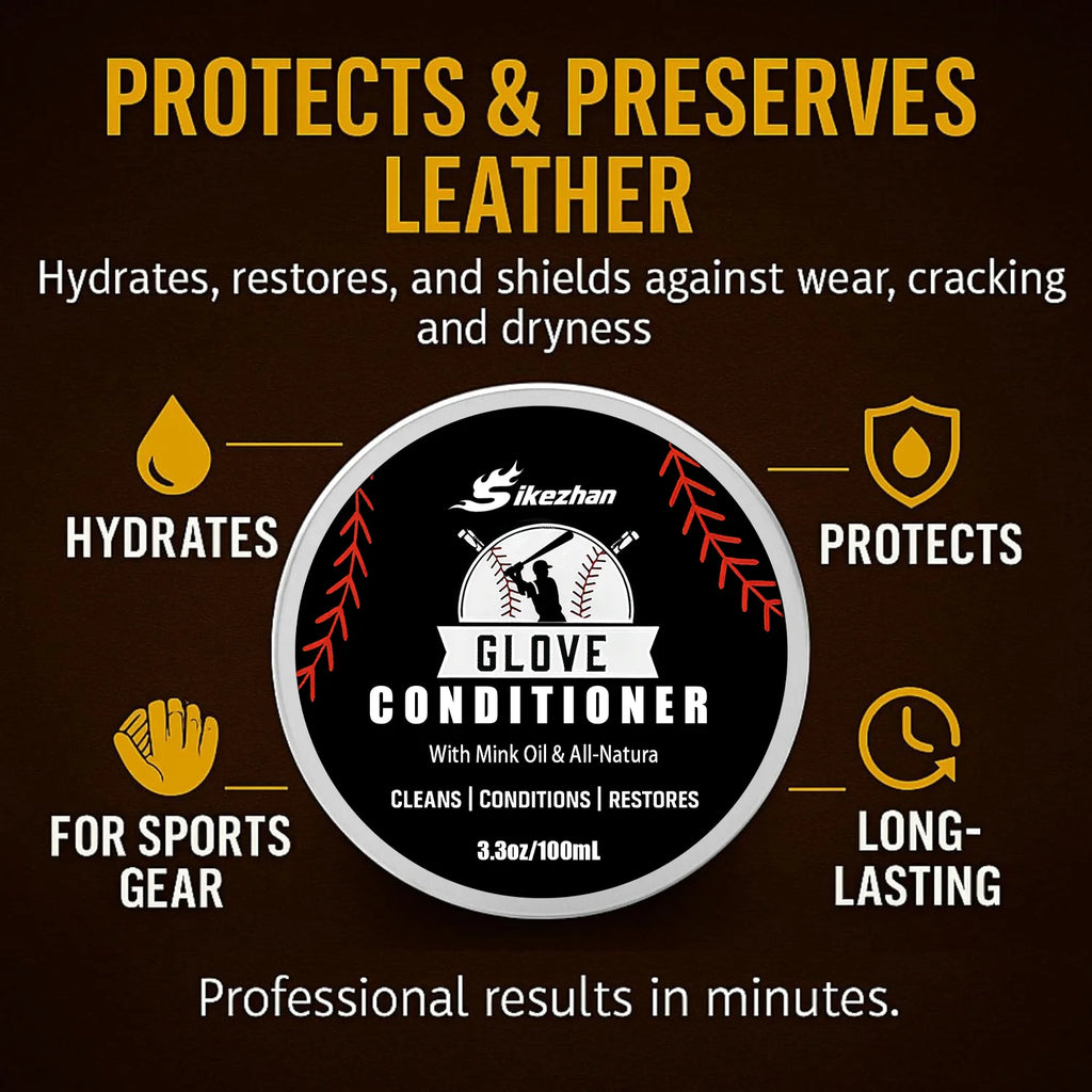 Professional Leather Conditioner for Baseball Softball Gloves and All Leather Sports Equipment Care＆Protection Matériel De Sport