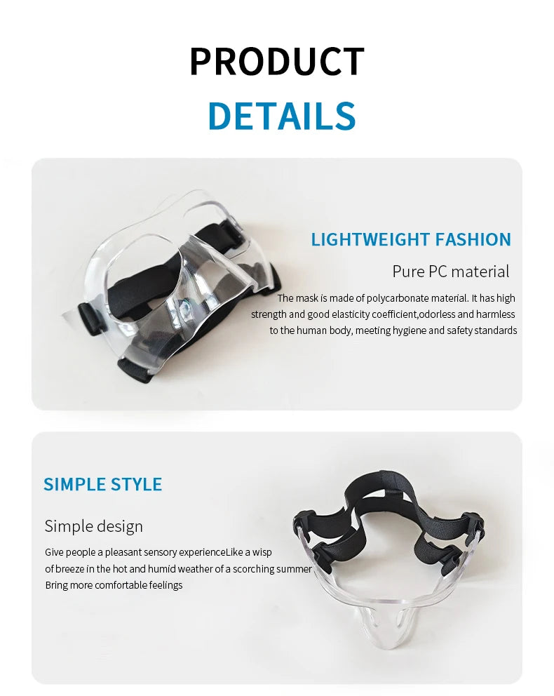 Sports Nose Helmet Basketball Mask Nose Guard Face Shield Protective Mask With Adjustable Elastic Strap Anti-collision Equipment