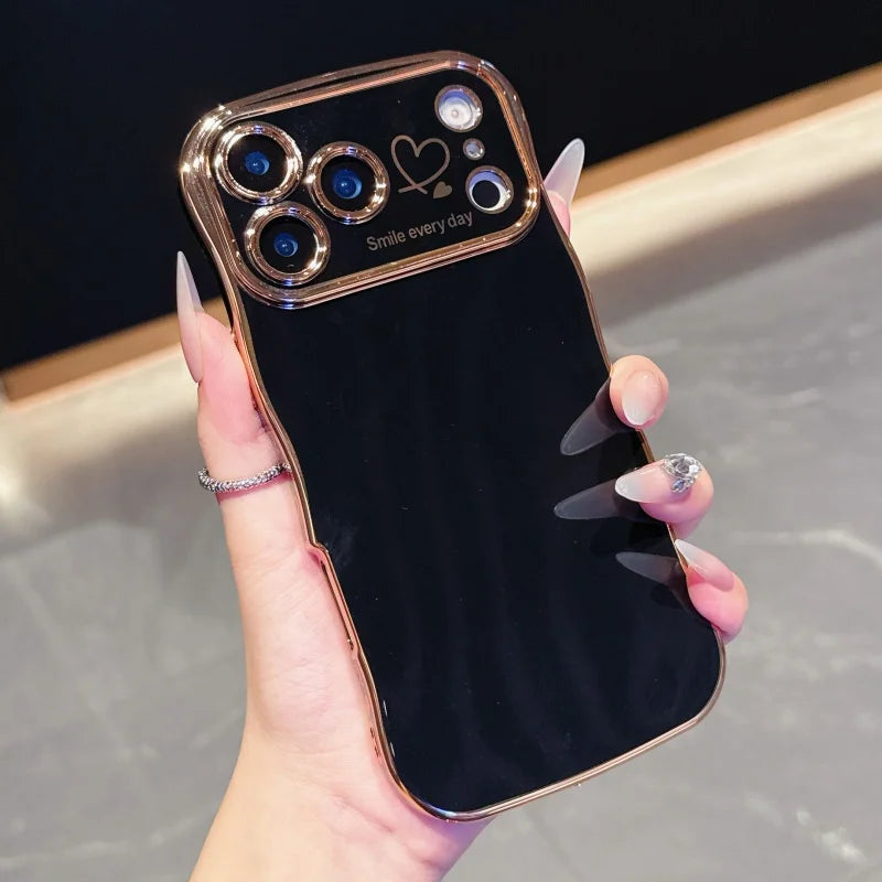 Side Love Electroplating Case For iPhone 17 Pro Max 17 Air 16 15 14 Plus 13 12 11 Pro Max 17Pro Max Cover Lens Shockproof Bumper