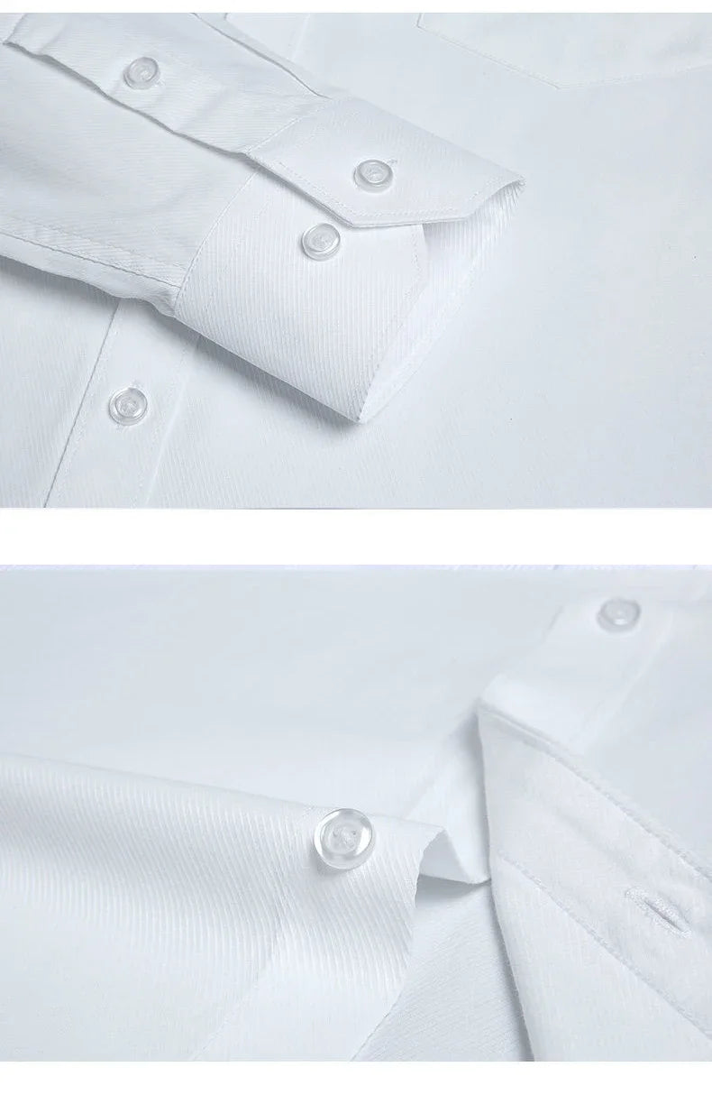 Mens Fashion Long Sleeve Shirts Cotton Spring Autumn Slim Fit White Blue Black Smart Male Casual Shirt Solid Clothing KOACUS