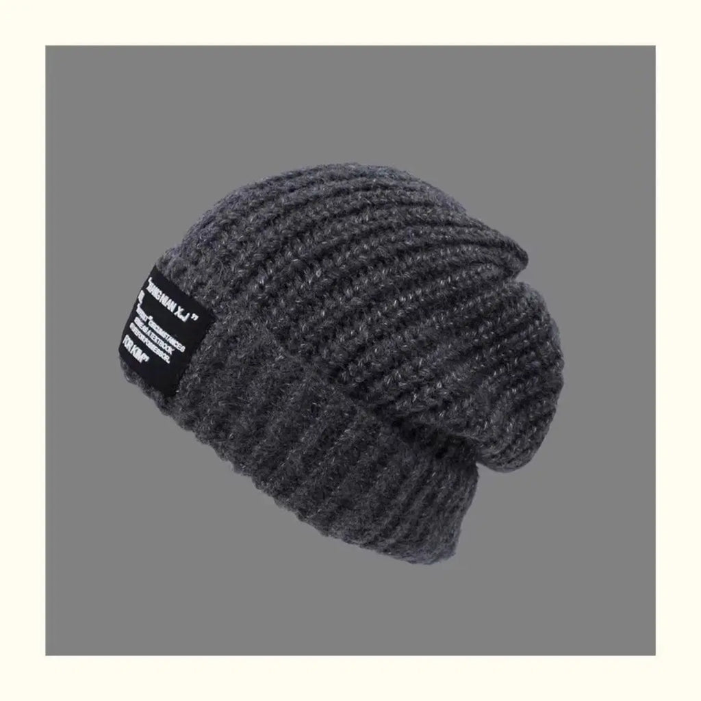 Knitted hats children's ins knitted toe caps versatile big head circumference face covering ear protection pile of hats