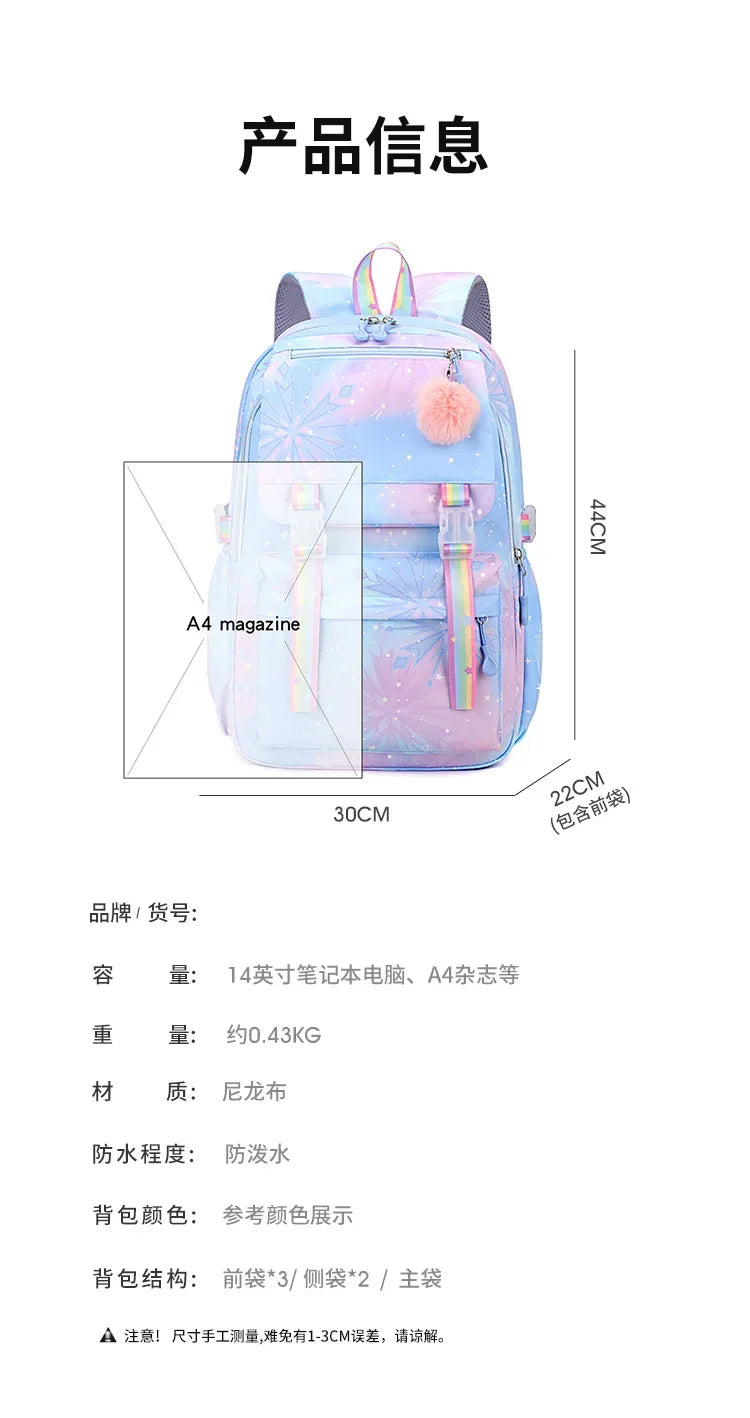Backpack 2025 Cute Pink Backpacks for Girl Boy Fashion Casual Students Schoolbag Custom printed patterns are available.