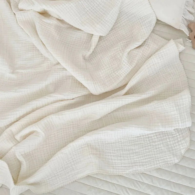 2-3 Layers Baby Blankets Bear Dots Print Cotton Gauze Muslin Swaddle Wrap Newborn Infant Bedding Sleeping Receving Blanket